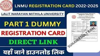 Lnmu Part 1 Dummy Registration Card 2022-2025 | lnmu part 1 dummy registration download