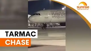 Passengers break onto tarmac chasing departing flight | Sunrise