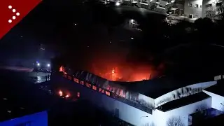 Grosso incendio in azienda di Novedrate (Como), collassa il tetto: arrivo vigili del fuoco in sirena