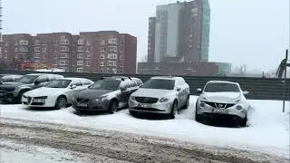 Snow falling in Klaipeda lithuania