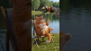 Episode 10  The antbird plucks orange cat feathers to make its nest #cat #aicat #fatcat #orangecat