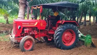 Mahindra 415 di tractor goes to 36 blade rotavator performance in coconut treeland@Mohantractorslife