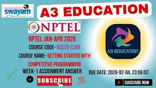 NPTEL Getting Started with Competitive Programming Week 1 Assignment Answers | noc26-cs69