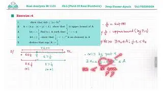 Real Analysis M1101 (Application On Supremum ) part4