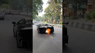Lamborghini Aventador V12 Throwing Flames 🔥 || #india #lamborghini #v12 #aventador #flame