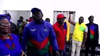 Sisa Namandje, the Lead Singer, is on the Floor Singing Liberation Songs