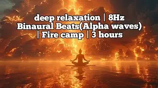 deep relaxation | 8Hz Binaural Beats(Alpha waves) | Fire camp | 3 hours
