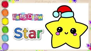 Star | Easy Drawing and Coloring for Kids and Toddlers #easydrawing  #pinkbutterflyart