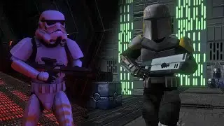 Death Star Battle - Galactic Empire vs Mandalorians - Star Wars Battlefront 2 NPC Cinematic Battle