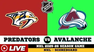 🔴LIVE : Nashville Predators Vs Colorado Avalanche | NHL 2026 | NHL Live SCOREBOARD