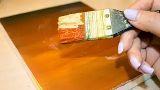 Easy Golden Moon Painting 🌕 Gold Leafing Techniques Acrylic Painting for Beginners