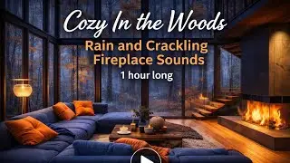 Cozy in the Woods | Rain and Crackling Fireplace Sounds for Sleep (1 Hour)