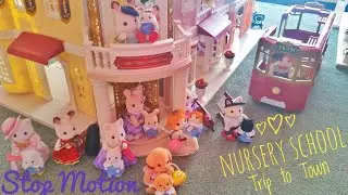 Sylvanian Families/Calico Critters Nursery School Trip to Town Stop Motion