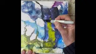 Encaustic collage and intuitive painting