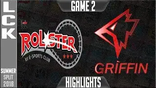 KT vs GRF Highlights G2 | LCK Summer 2018 Week 3 Day 3 | KT Rolster vs Griffin Highlights Game 2