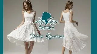 Women White Lace High-low Dress for Bridesmaid | ZAPAKA