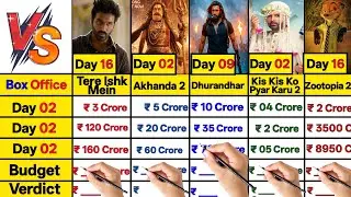 Dhurandhar vs Akhanda 2 vs Zootopia 2 vs Kis Kis Ko Pyar Karoo 2 vs Tere Ishk Mein Movie Today Coll.