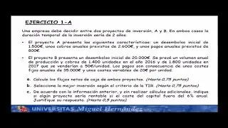 Economía de la Empresa: Junio 2016 - Ejercicios numéricos opción A
