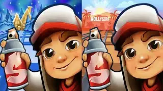 Subway Surfers: North Pole 2025 🆚 Hollywood 2024 Map Comparison Gameplay!