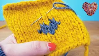 Muster auf Strickmützen | Super einfache Technik | Maschen Stich
