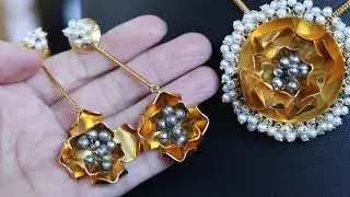 Unique and Custom Curated Hand Made Earrings & Necklace Set RT-261