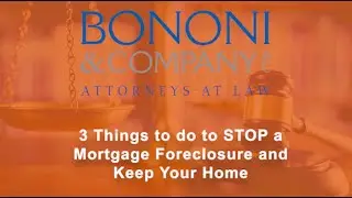 STOP a Mortgage Foreclosure and Keep Your Home