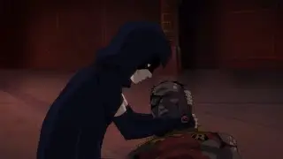Justice League dark apokolips war - Raven heals Damien scene