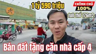Tây Ninh: Bán 176m2 Đất đô thị sẵn nhà cấp 4 đường nhựa 20m 2PN kế trường học 1 tỷ 590tr p.Long Hoa