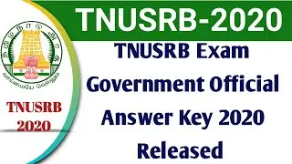 tnusrb government official answer key 2020