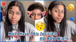 #Elfinhair Review For 5x5 HD Lace Bob Wig🔮 14Inch Wig Install Step By Step~ She Did It Great!