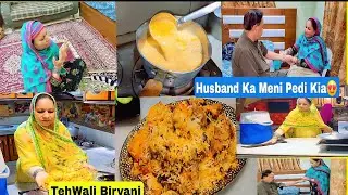 Husband ki khidmat (Meni Pedi) aur dil se bani hui Teh Wali Biryani //cooking with shabana❤️