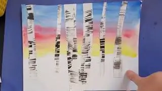 Birches in the Snow -  Part 2: shading and bird