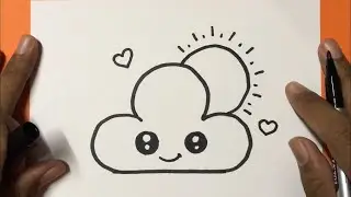 HOW TO DRAW CUTE CLOUD WITH SUN, DRAW CUTE THINGS