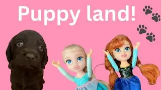 Puppy land! Elsita and Anita dolls go to see puppy&rsquo;s! Frozen-puppy-Barbie-Elsita and Anita-Elsa 