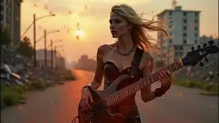 Rock, punchy bass guitar solos, wet reverb riffs, driving drums #7