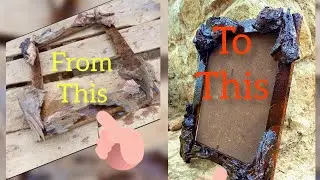 How to turn tree stamp piece into picture frame decoration, design at home.