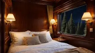 Cozy Winter Night Train Travel ⛄ Relaxing Train Sounds for Deep Sleep ASMR