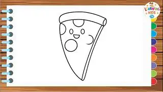 HOW TO DRAW PIZZA SLICE | Step by Step Drawing for Kids | Easy Drawing with Pencil