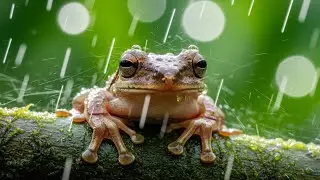 Close-Up Frog in the Rain 🌧️ | Relaxing Nature ASMR | Calming Rain Sounds for Sleep & Study