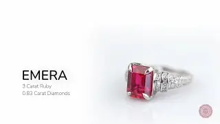 Stunning Emerald-cut Ruby & Diamond Engagement Ring - Emera