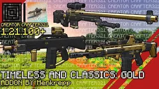 Timeless and Classics: Gold TACZ 3D Guns Showcase in MCPE 1.21.100+ | Creator Crafter321