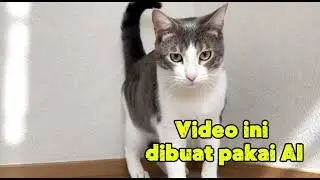 Aku bikin video kucing makan kue pakai AI. Yayyyyy....