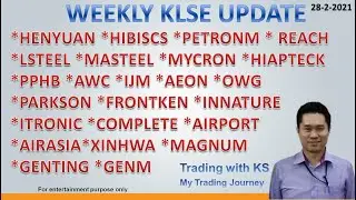 Weekly KLSE Update - 28 Feb 2021 - STEEL STOCK, OIL STOCK, RECOVERY STOCK - AEON, AIRASIA, LSTEEL..