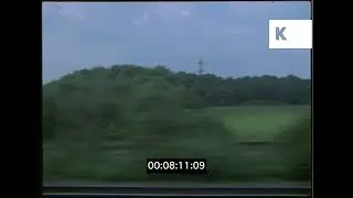 1970s Surrey, England, POV Train Driving Through Countryside, 35mm