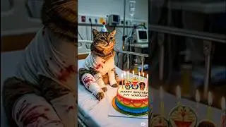 Kucing Sakit #animalintelligence #cat #cake #cute #aiandcats #happybirthday #aicats #funny #kitten