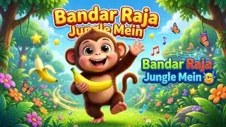 ✅ Bandar Raja Jungle Mein 🐒 | Fun Hindi Kids Rhyme | 3D Cartoon Nursery Song#kidsrhymes 