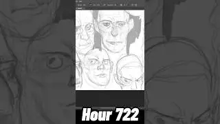 Hour 722 - form, technical skill #art #drawing #shorts #10000hrs #learning #anatomy #sketch #manga