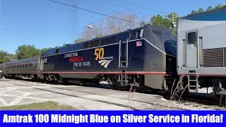 Amtrak 100 Midnight Blue Scheme on Silver Service in Florida