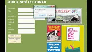 Customer Form + Postcode search query  Tests 7 - 11