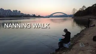 Nanning Walk | Real China | Fetching Spring Water at Qingxiu Mountain & Yong River Walk | 4K南宁青秀山接水